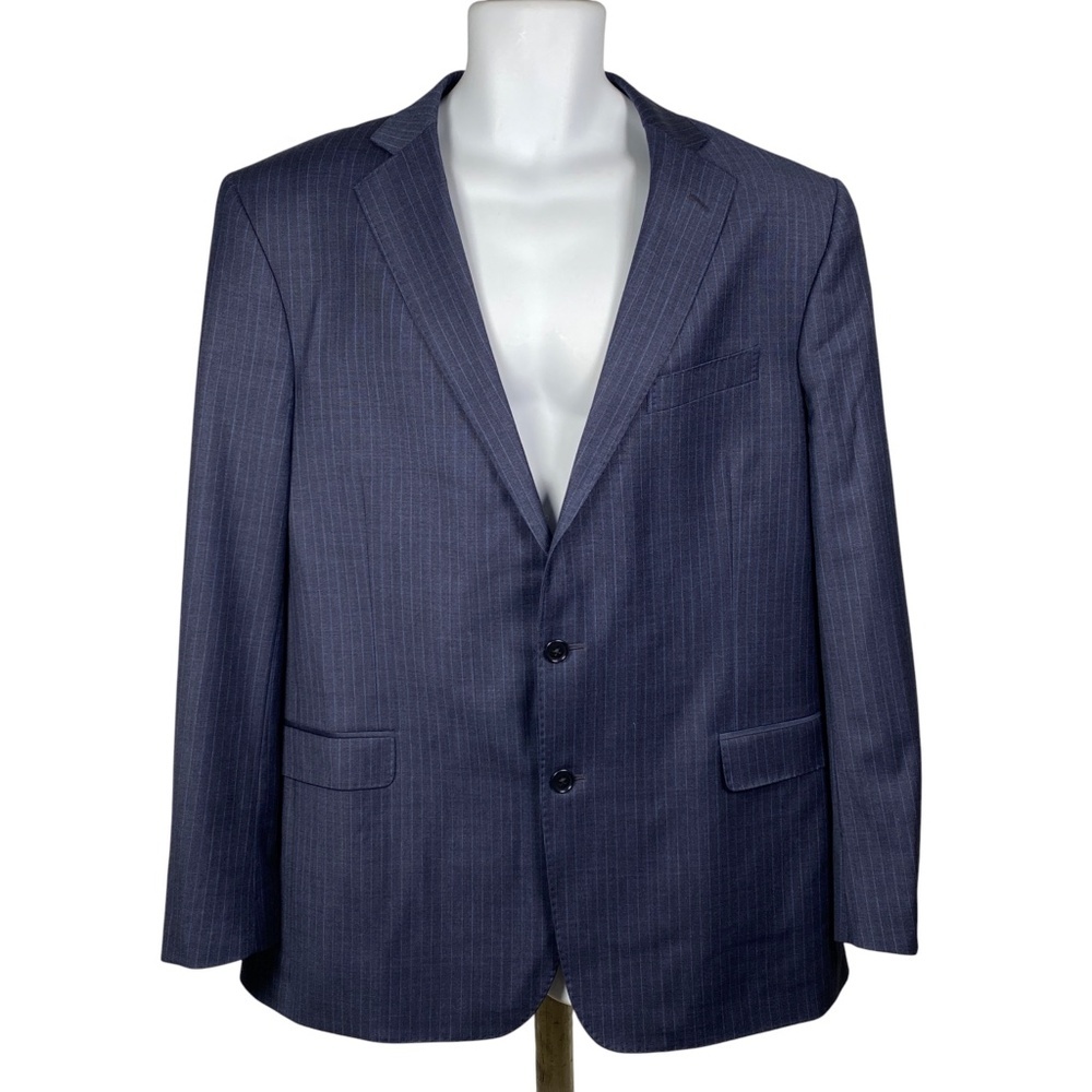Brooks Brothers Explorer Regent Fit Sport Coat Blazer Mens 44L Blue Pinstripe